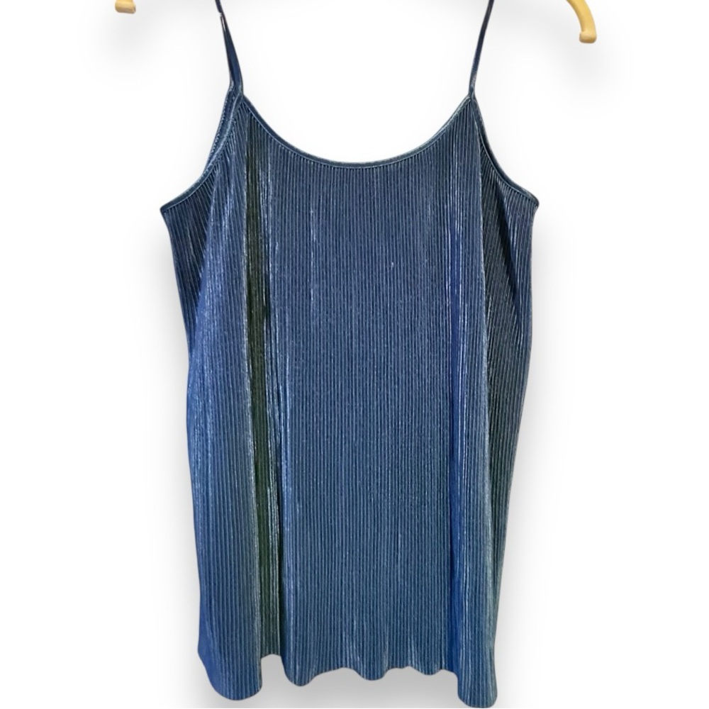 H&M Royal Blue Ribbed Flowy Tank Top Blouse | Sexy Soft Casual Stylish Sweet